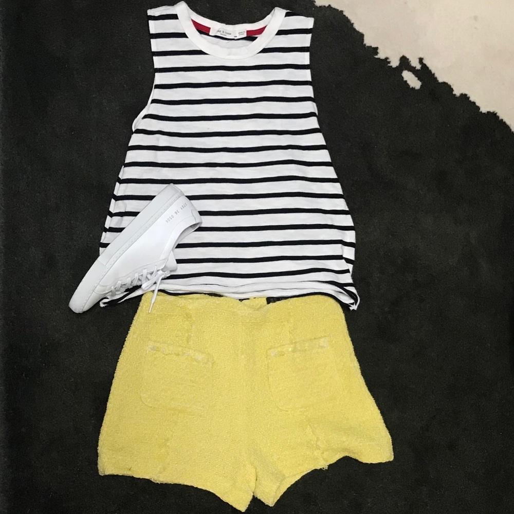 Zara yellow tweed shorts (XS)